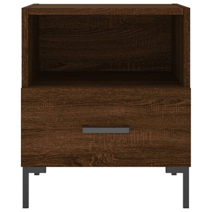Brown Oak Bedside Cabinets Set of 2 - 40x35x47.5 cm Engineered Wood