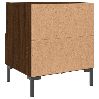 Brown Oak Bedside Cabinets Set of 2 - 40x35x47.5 cm Engineered Wood