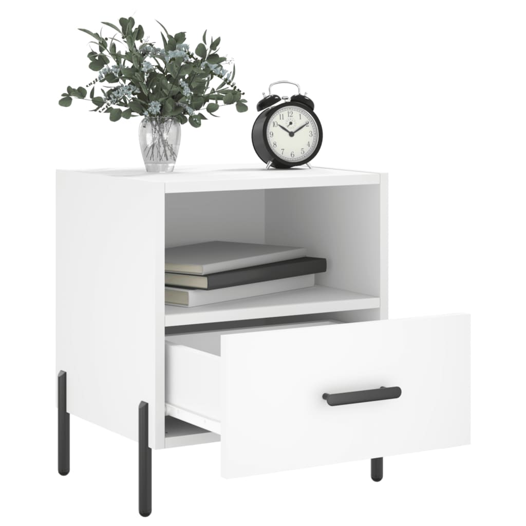 White Engineered Wood Bedside Cabinets Set, 40x35x47.5 cm, 2 Pcs