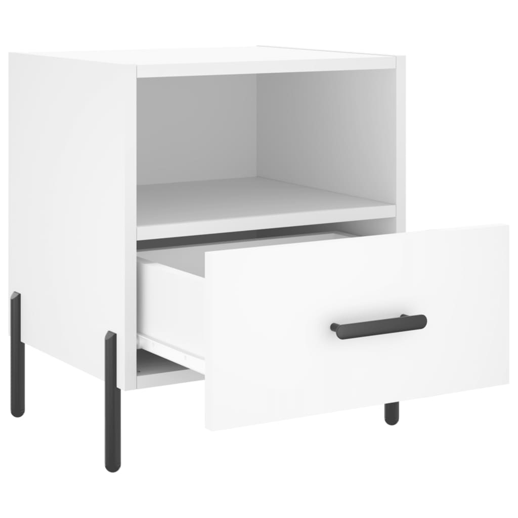 White Engineered Wood Bedside Cabinets Set, 40x35x47.5 cm, 2 Pcs