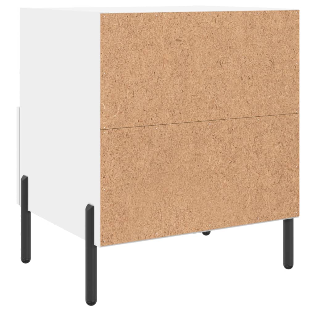 White Engineered Wood Bedside Cabinets Set, 40x35x47.5 cm, 2 Pcs