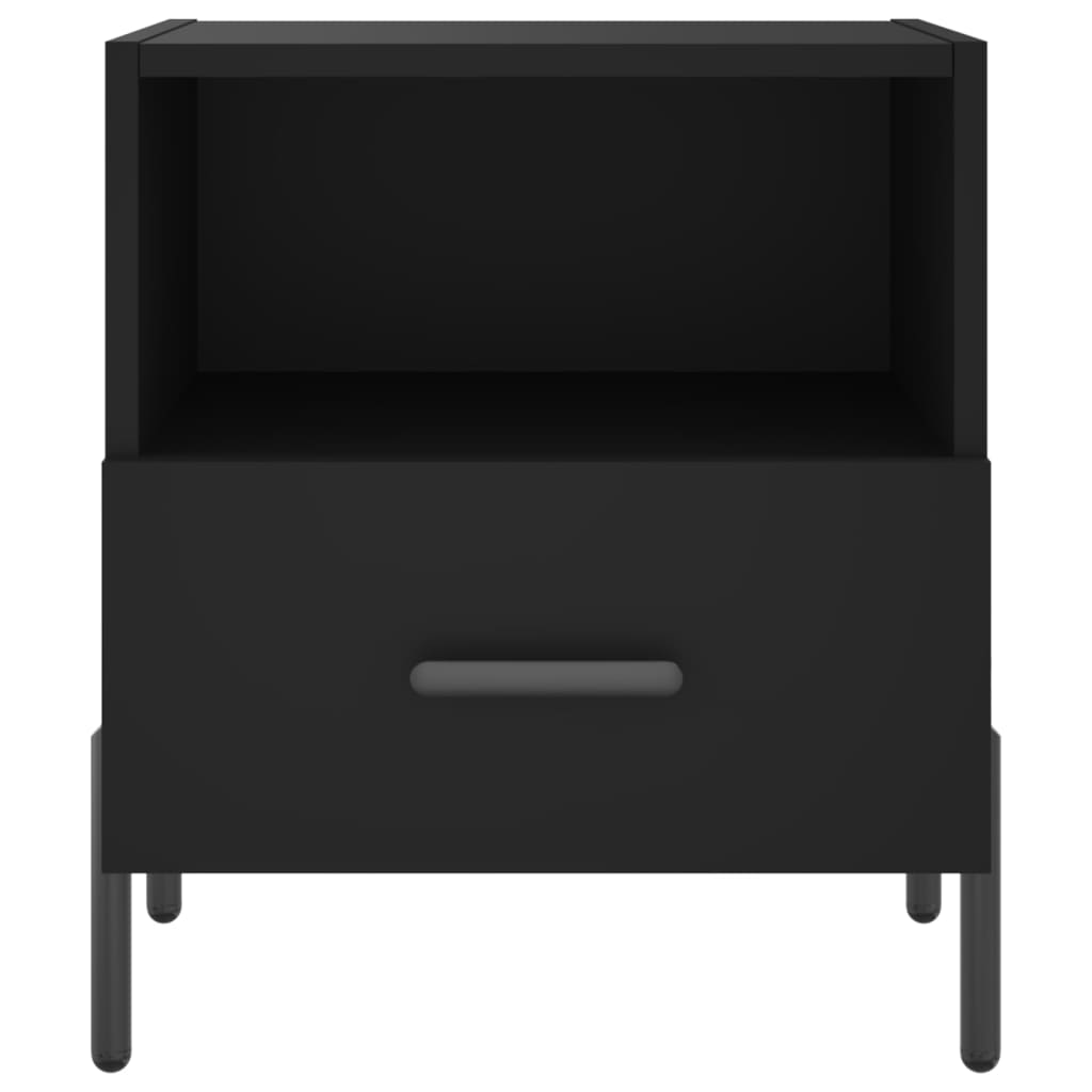 Black Engineered Wood Bedside Cabinets 2pcs, 40x35x47.5 cm
