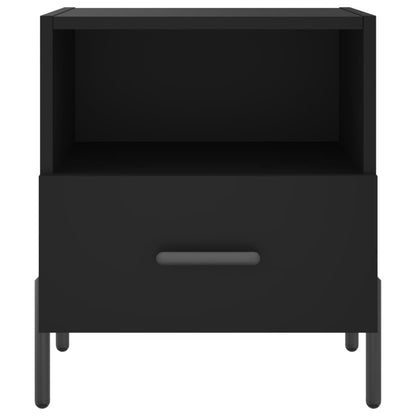 Black Engineered Wood Bedside Cabinets 2pcs, 40x35x47.5 cm