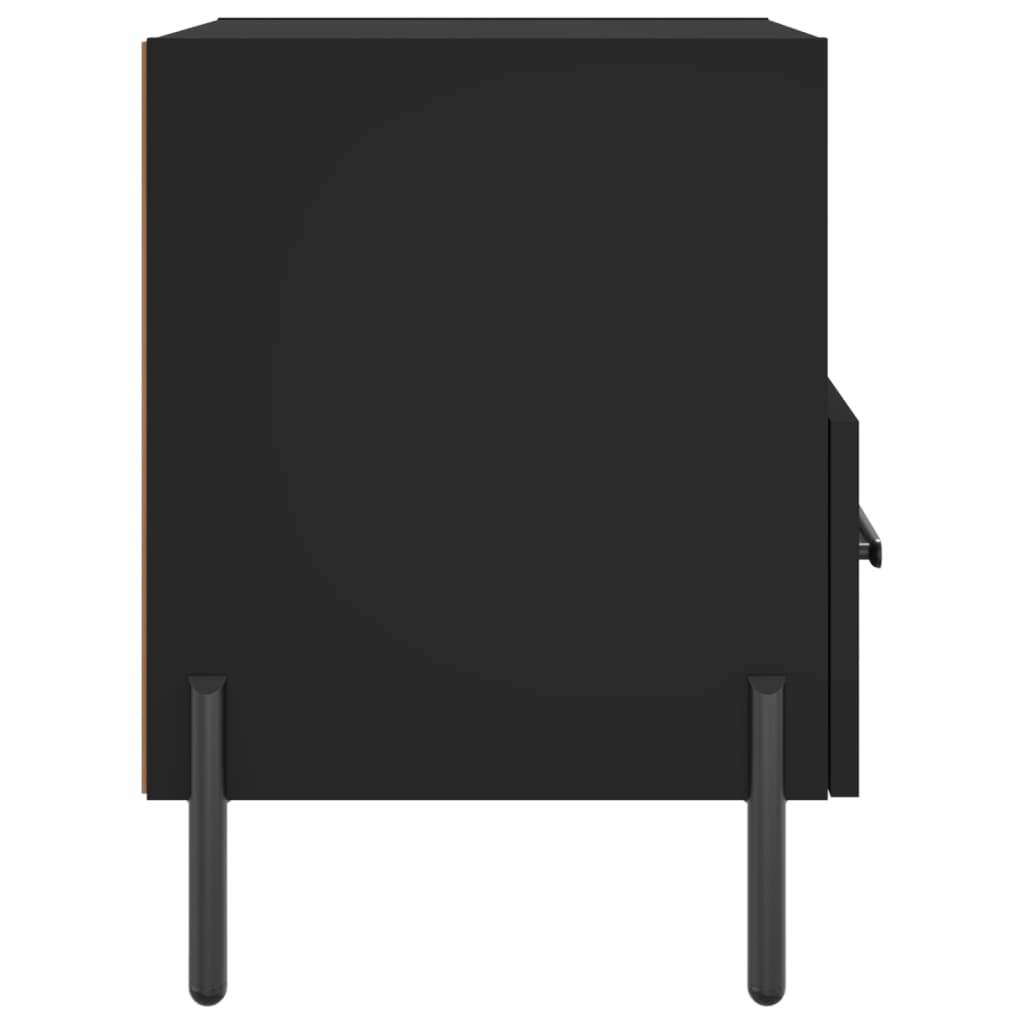 Black Engineered Wood Bedside Cabinets 2pcs, 40x35x47.5 cm