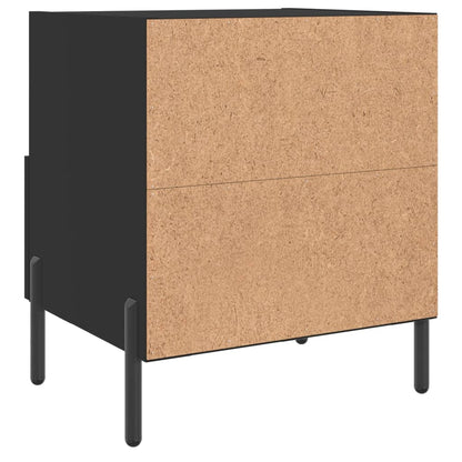 Black Engineered Wood Bedside Cabinets 2pcs, 40x35x47.5 cm