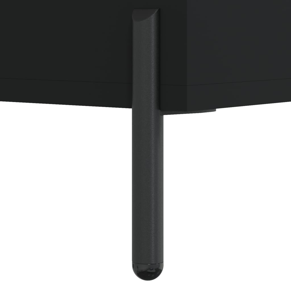 Black Engineered Wood Bedside Cabinets 2pcs, 40x35x47.5 cm