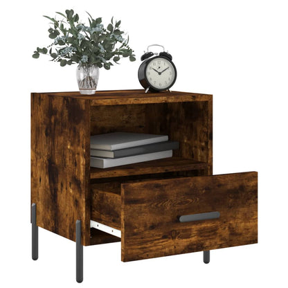 Smoked Oak 2-Piece Bedside Cabinets, 40x35x47.5 cm, Engineered Wood