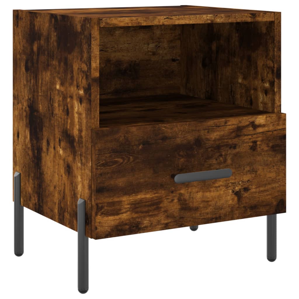 Smoked Oak 2-Piece Bedside Cabinets, 40x35x47.5 cm, Engineered Wood