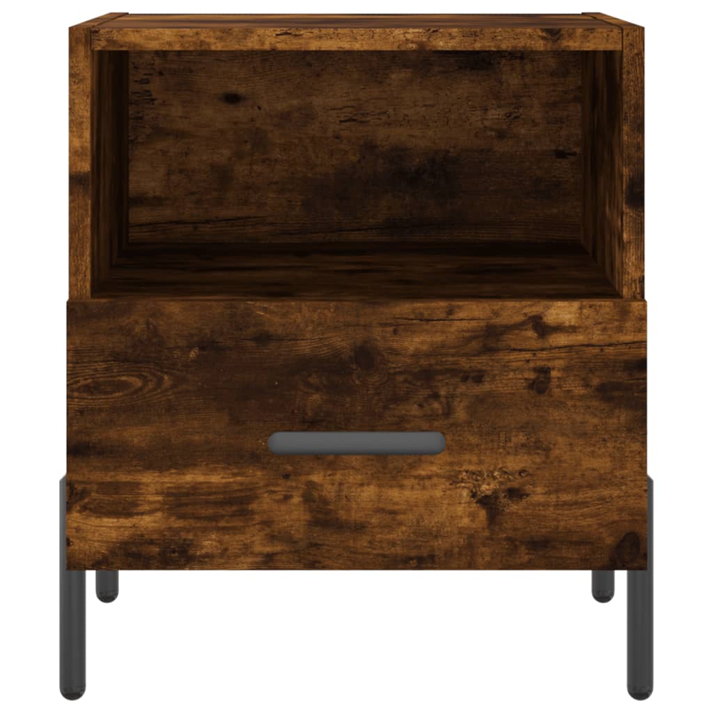 Smoked Oak 2-Piece Bedside Cabinets, 40x35x47.5 cm, Engineered Wood