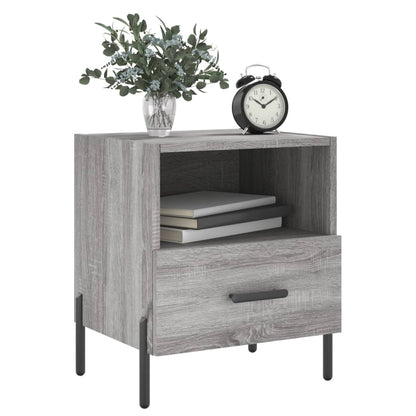 Grey Sonoma Bedside Cabinets - Set of 2, 40x35x47.5 cm, Engineered Wood