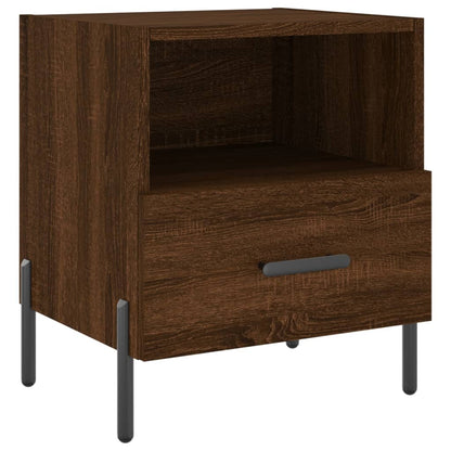 Brown Oak Bedside Cabinets Set of 2, 40x35x47.5 cm, Engineered Wood