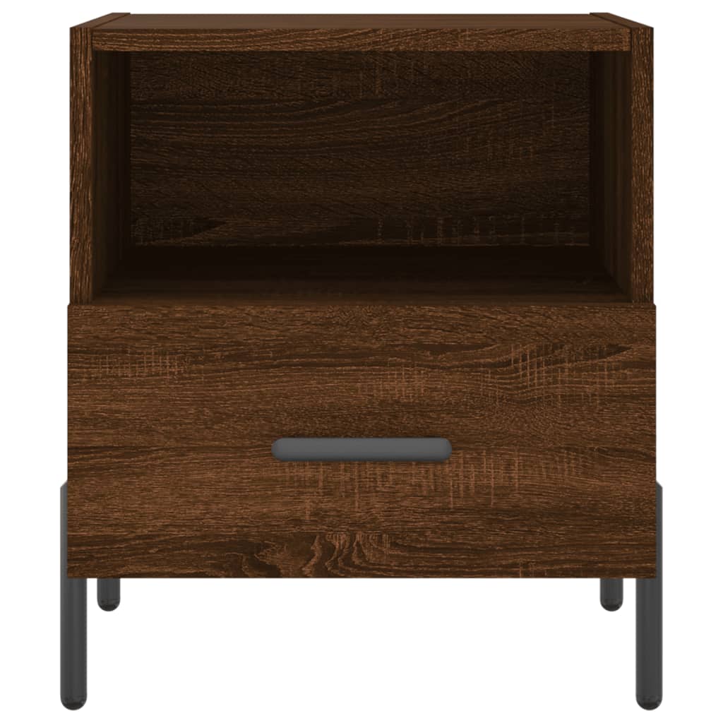 Brown Oak Bedside Cabinets Set of 2, 40x35x47.5 cm, Engineered Wood