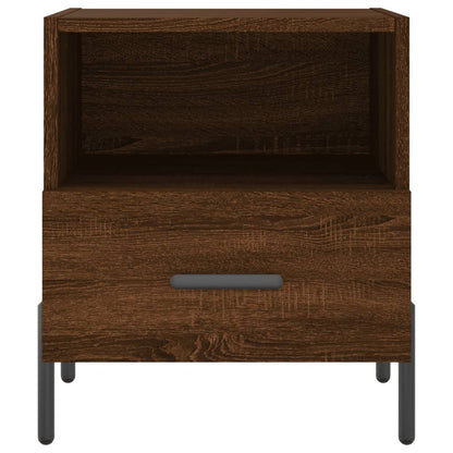 Brown Oak Bedside Cabinets Set of 2, 40x35x47.5 cm, Engineered Wood