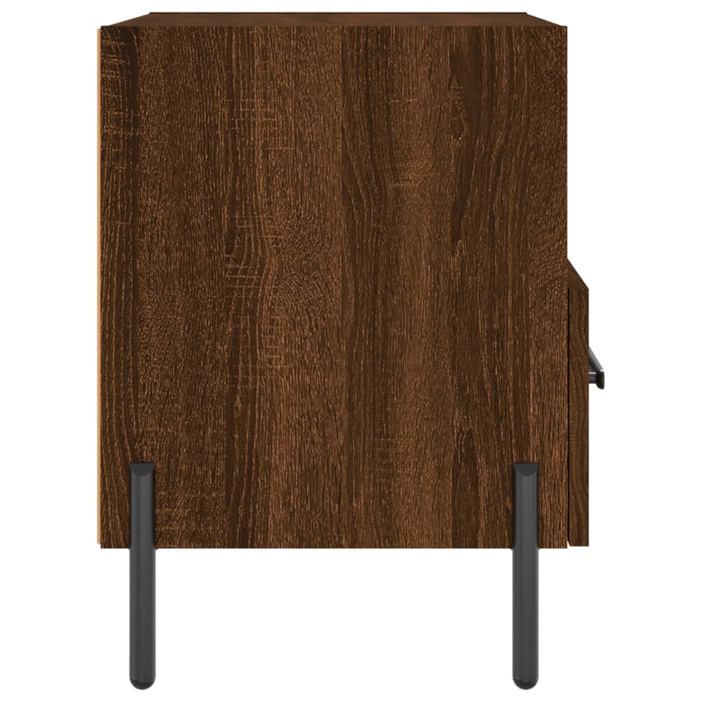 Brown Oak Bedside Cabinets Set of 2, 40x35x47.5 cm, Engineered Wood