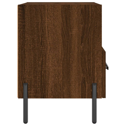 Brown Oak Bedside Cabinets Set of 2, 40x35x47.5 cm, Engineered Wood