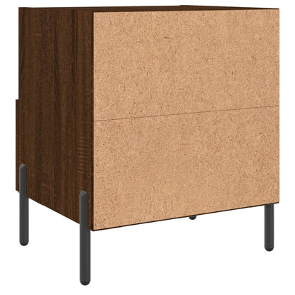 Brown Oak Bedside Cabinets Set of 2, 40x35x47.5 cm, Engineered Wood