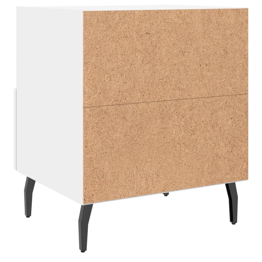 White Engineered Wood Bedside Cabinets - Set of 2 (40x35x47.5 cm)