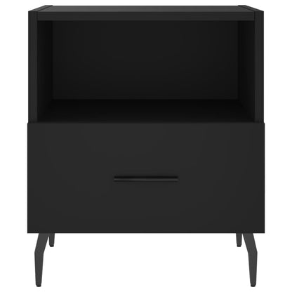 Black Bedside Cabinets Set of 2, Engineered Wood, 40x35x47.5 cm