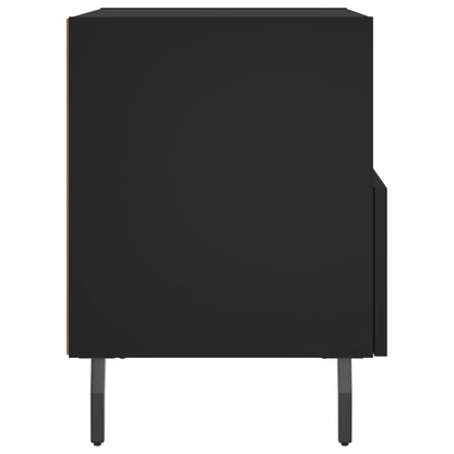 Black Bedside Cabinets Set of 2, Engineered Wood, 40x35x47.5 cm