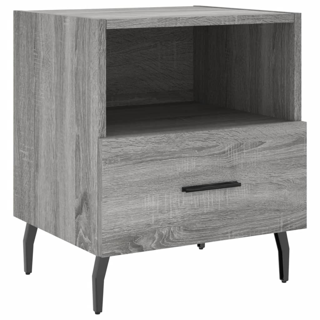 Grey Sonoma Bedside Cabinets Set of 2 - 40x35x47.5 cm Engineered Wood