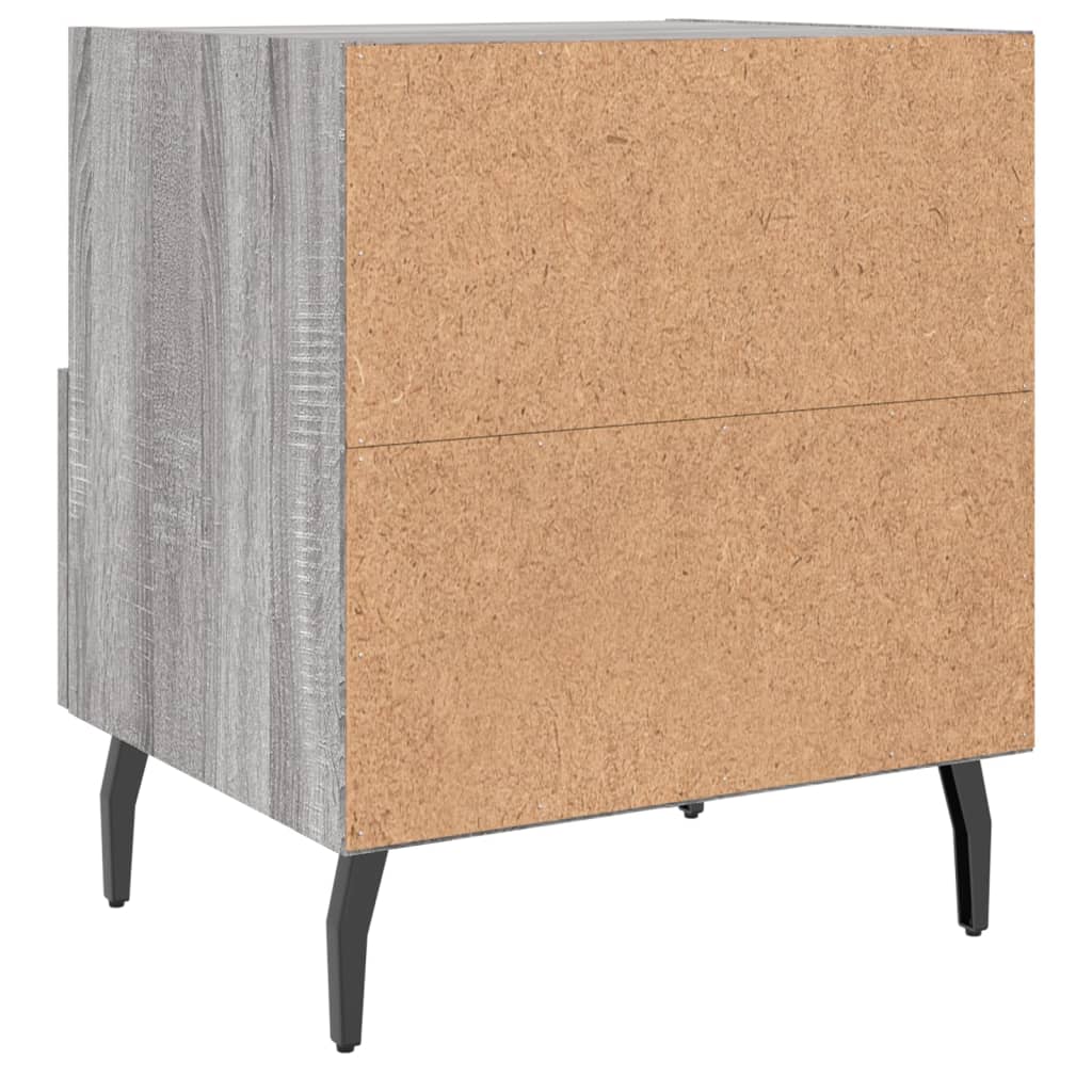 Grey Sonoma Bedside Cabinets Set of 2 - 40x35x47.5 cm Engineered Wood