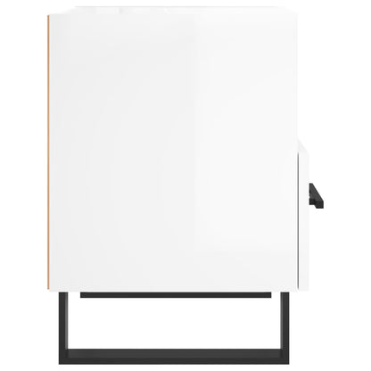 High Gloss White Bedside Cabinets Set, 2 pcs, 40x35x47.5 cm Wood