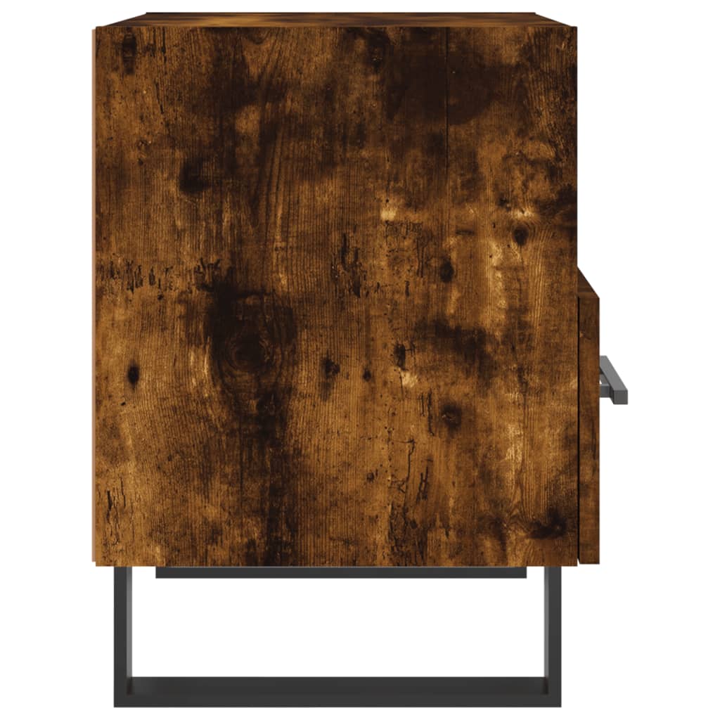 Smoked Oak Bedside Cabinet - 40x35x47.5 cm, Engineered Wood