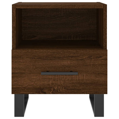 Brown Oak Bedside Cabinets 2pcs - Engineered Wood, 40x35x47.5 cm