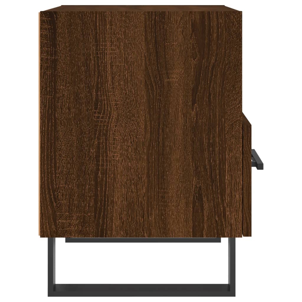 Brown Oak Bedside Cabinets 2pcs - Engineered Wood, 40x35x47.5 cm