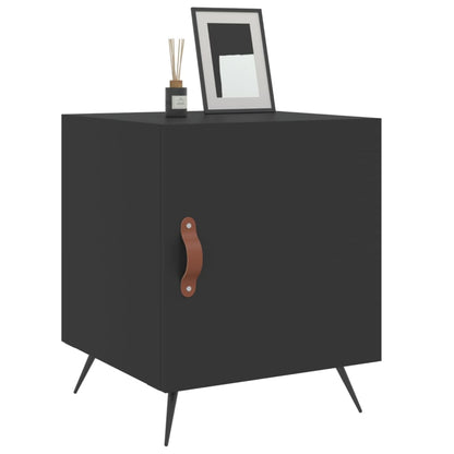 Set of 2 Black Bedside Cabinets, Engineered Wood, 40x40x50 cm