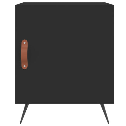 Set of 2 Black Bedside Cabinets, Engineered Wood, 40x40x50 cm