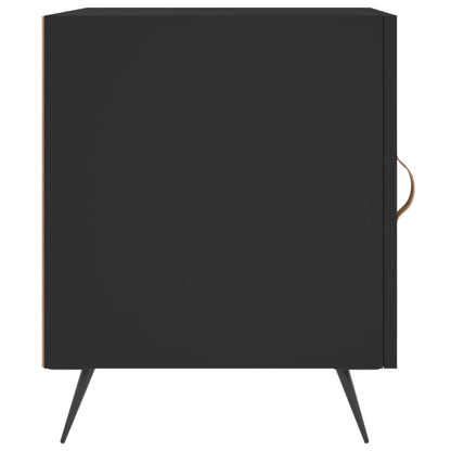 Set of 2 Black Bedside Cabinets, Engineered Wood, 40x40x50 cm