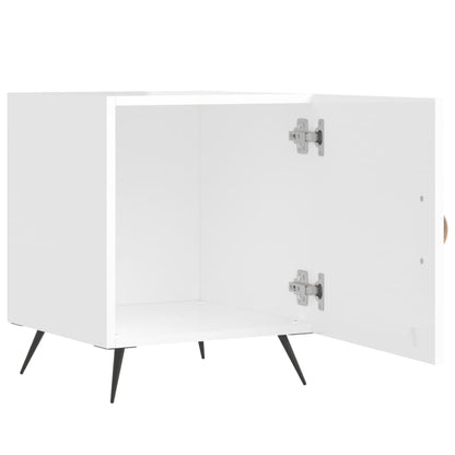 High Gloss White Bedside Cabinet, 40x40x50 cm, Engineered Wood
