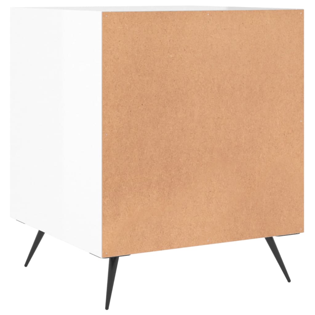 High Gloss White Bedside Cabinet, 40x40x50 cm, Engineered Wood