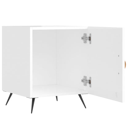 2 High Gloss White Bedside Cabinets, 40x40x50cm, Engineered Wood
