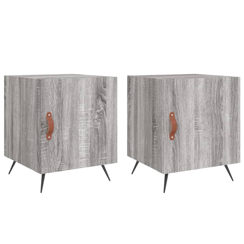 Set of 2 Grey Sonoma Bedside Cabinets, 40x40x50 cm, Engineered Wood