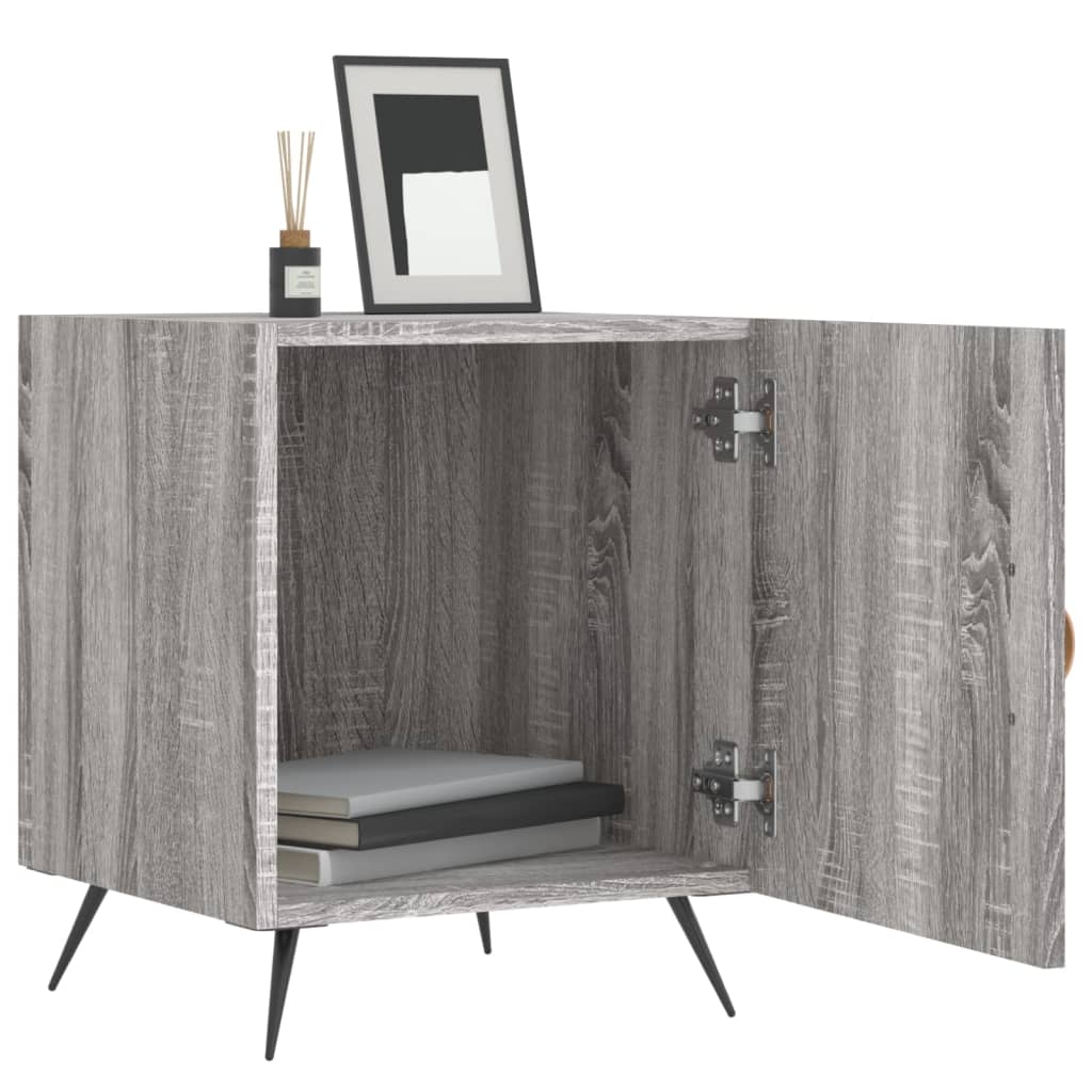 Set of 2 Grey Sonoma Bedside Cabinets, 40x40x50 cm, Engineered Wood