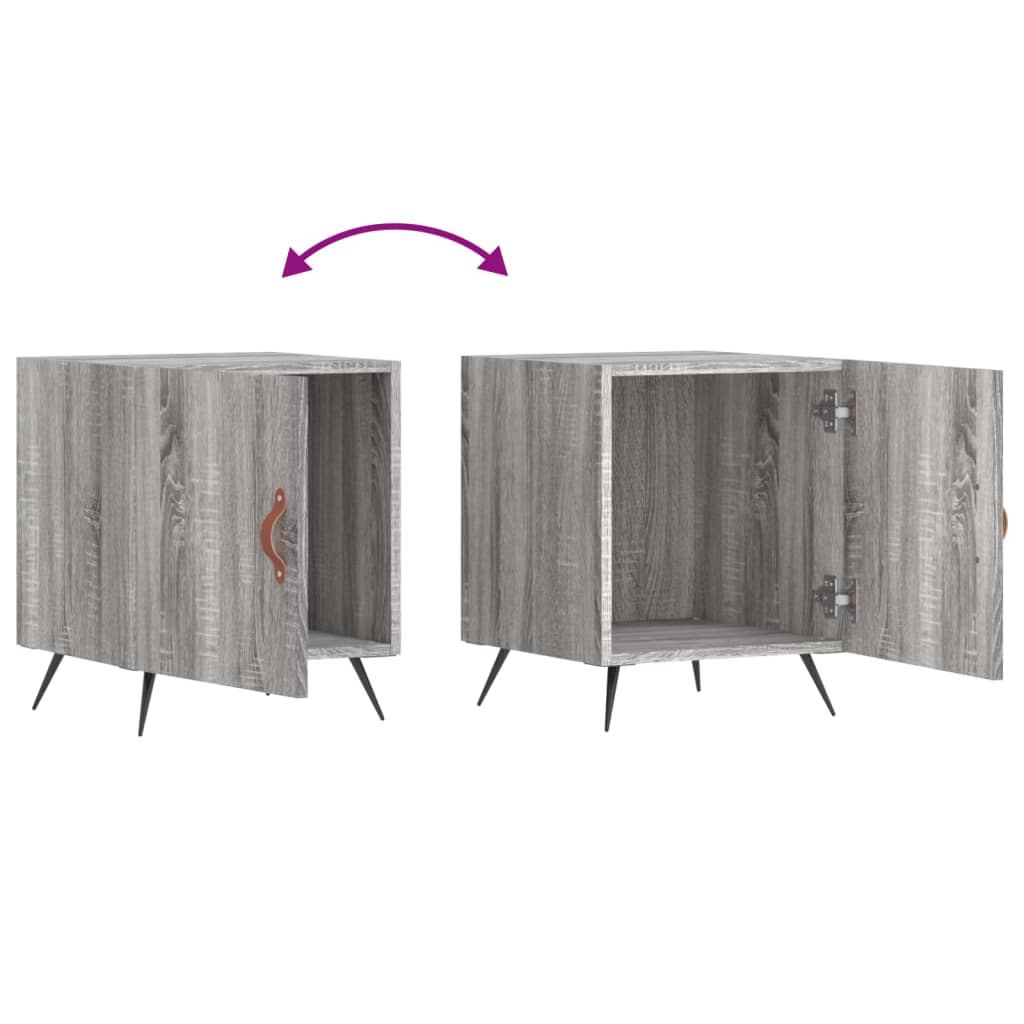 Set of 2 Grey Sonoma Bedside Cabinets, 40x40x50 cm, Engineered Wood