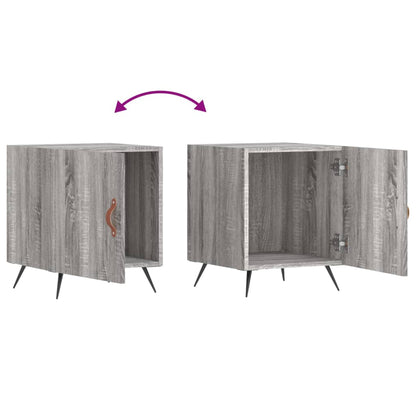 Set of 2 Grey Sonoma Bedside Cabinets, 40x40x50 cm, Engineered Wood