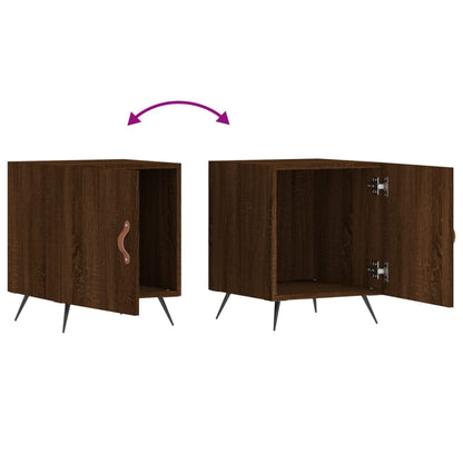 Set of 2 Brown Oak Bedside Cabinets, 40x40x50 cm, Engineered Wood