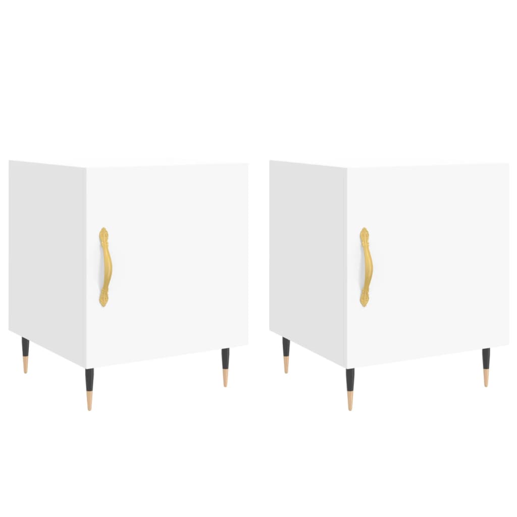 White Engineered Wood Bedside Cabinets 2pcs 40x40x50 cm