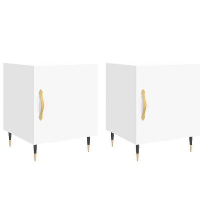 White Engineered Wood Bedside Cabinets 2pcs 40x40x50 cm