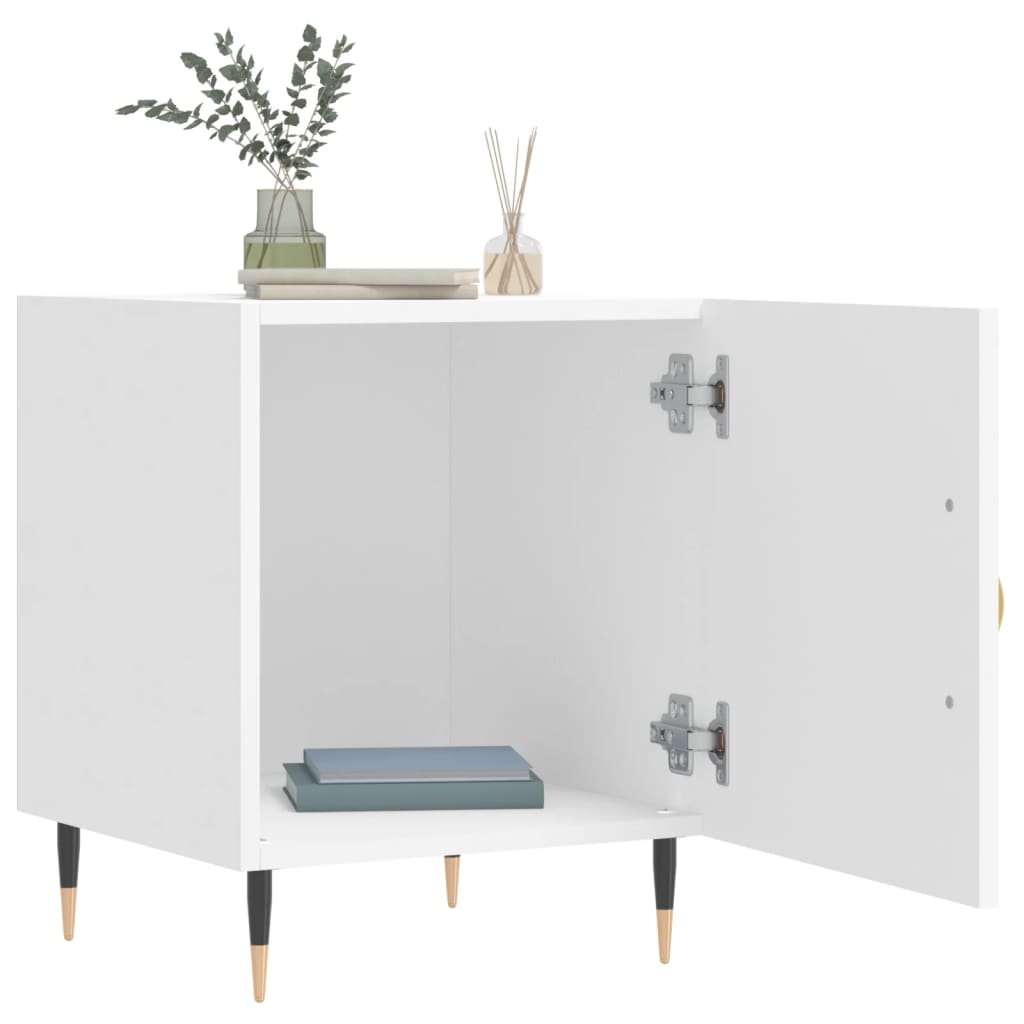 White Engineered Wood Bedside Cabinets 2pcs 40x40x50 cm