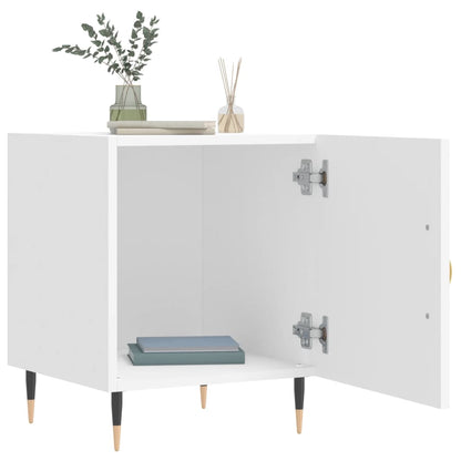White Engineered Wood Bedside Cabinets 2pcs 40x40x50 cm