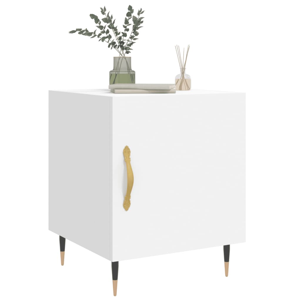 White Engineered Wood Bedside Cabinets 2pcs 40x40x50 cm
