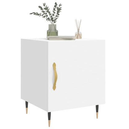 White Engineered Wood Bedside Cabinets 2pcs 40x40x50 cm