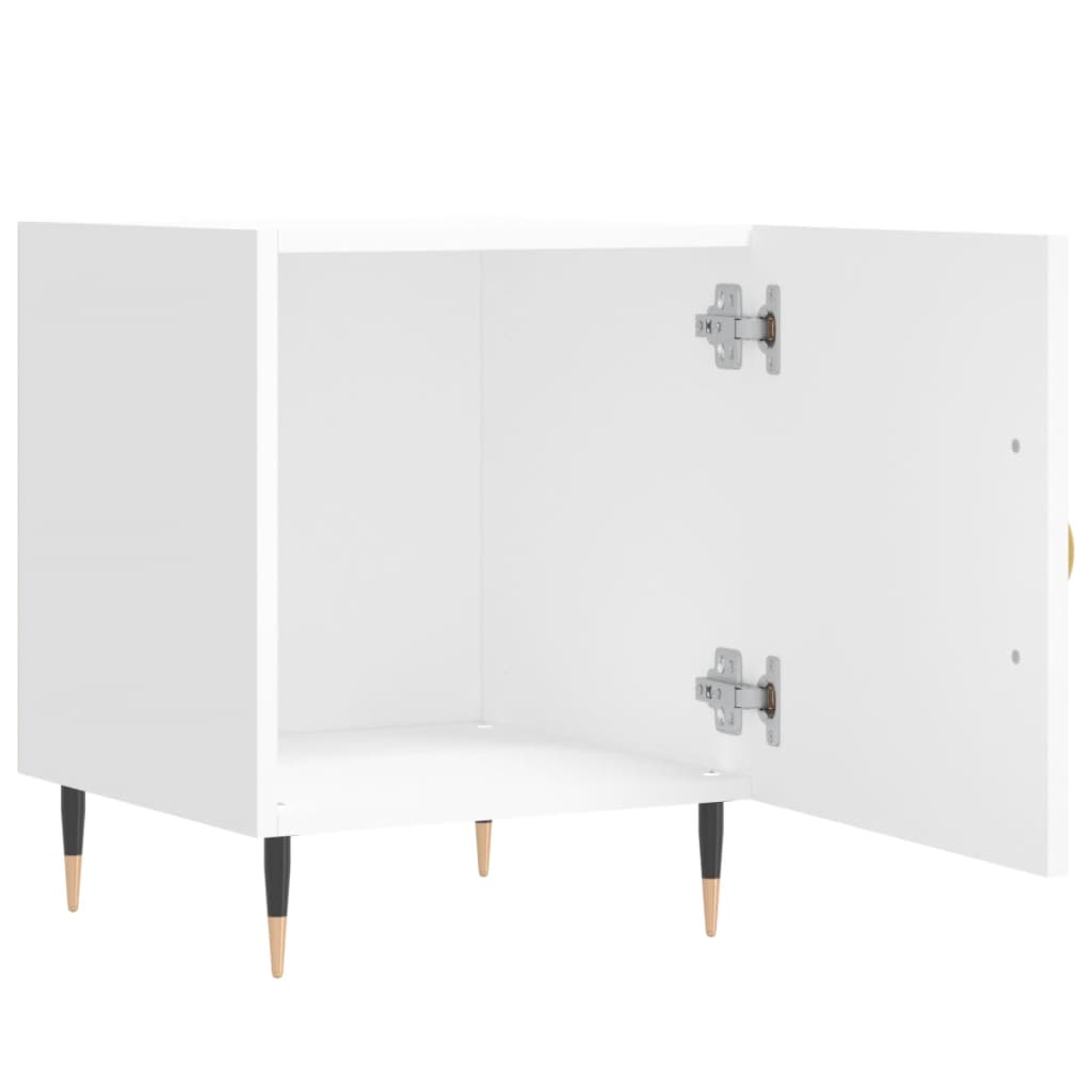 White Engineered Wood Bedside Cabinets 2pcs 40x40x50 cm