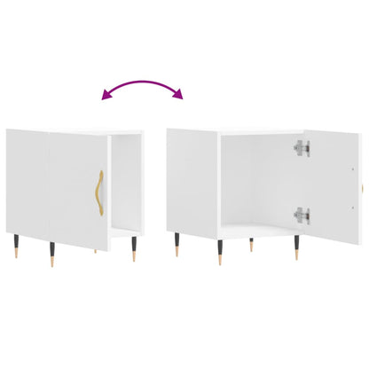 White Engineered Wood Bedside Cabinets 2pcs 40x40x50 cm