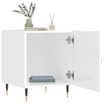 High Gloss White Bedside Cabinets 2pcs, Engineered Wood, 40x40x50 cm