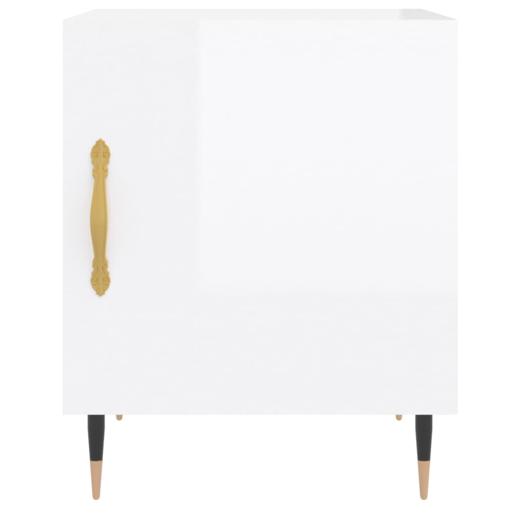 High Gloss White Bedside Cabinets 2pcs, Engineered Wood, 40x40x50 cm